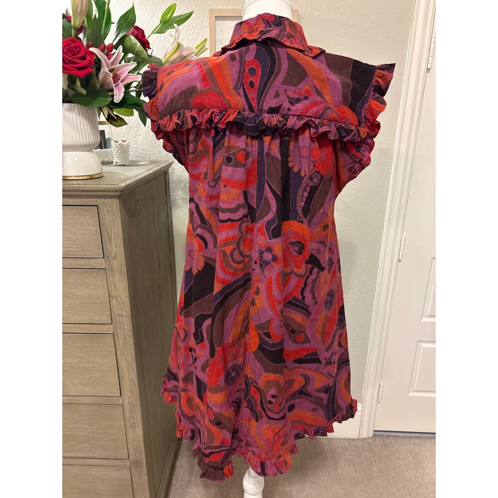 Free People | Sunny Days Pink/Purple Corduroy Mini Dress | XS - Picture 9 of 13
